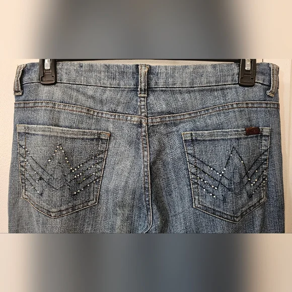 Seven 7 For All Mankind Women's A Pocket Flare Leg Jeans Blue Size 31 - Picture 8 of 10